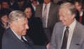 Teddy Kollek with Jimmy Carter in Jerusalem, Israel Royalty Free Stock Photo