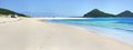 Jimmys Beach Hawks Nest eastern end with Mt Tomaree in view. Royalty Free Stock Photo