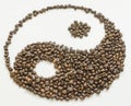 Jin jang of coffe beans Royalty Free Stock Photo
