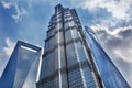 Jin Mao Tower Three Skyscrapers Liujiashui Shanghai China