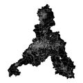 Jinan, China, Black and White high resolution vector map