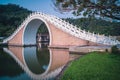 Jindai Bridge of Dahu Park in Neihu District, Taipei, Taiwan. Royalty Free Stock Photo