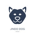 Jindo dog icon. Trendy flat vector Jindo dog icon on white background from dogs collection