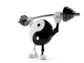 Jing Jang character lifting heavy barbell