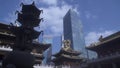 Jing An temple Shanghai slow motion