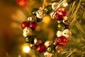 Jingle Bell Wreath Christmas Tree Decoration front view Royalty Free Stock Photo