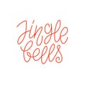 Jingle Bells calligraphic line art typography