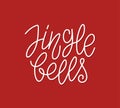 Jingle Bells calligraphic line art typography