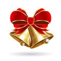 Jingle bells with red bow Royalty Free Stock Photo