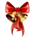 Jingle bells with red bow . Vector Royalty Free Stock Photo