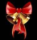 Jingle bells with red bow . Vector Royalty Free Stock Photo