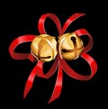 Jingle bells with red bow . Vector Royalty Free Stock Photo