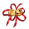 Jingle bells with red bow . Vector Royalty Free Stock Photo