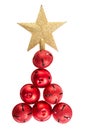 Jingle bells shaped like a Christmas tree Royalty Free Stock Photo