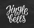 Jingle Bells modern calligraphic chalk lettering