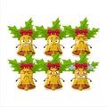 jingle christmas bells cartoon character with various angry expressions