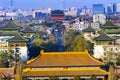 Jingshan Park Looking North at Drum Tower Beijing China Overview Royalty Free Stock Photo