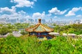 Jingshan Park,panorama above on Beijing city. Royalty Free Stock Photo