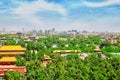 Jingshan Park,panorama above on Beijing city. Royalty Free Stock Photo