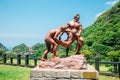 Historical statue at Gold Museum in Jinguashi, Taiwan Royalty Free Stock Photo