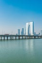 Jinji lake and Suzhou skyline