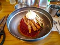 Jinju Naengmyeon, Korean noodle dish of long and thin handmade noodles made from buckwheat and cold broth made from beef.