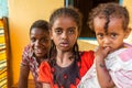 JINKA, ETHIOPIA - FEBRUARY 2, 2020: Children in Jinka, Ethiop