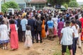 JINKA, ETHIOPIA - FEBRUARY 2, 2020: Local people attending a wedding in Jinka, Ethiop