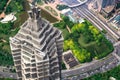 Jinmao Tower and a green park in the background Royalty Free Stock Photo
