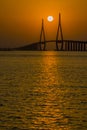 Jintang Bridge in the sunset Royalty Free Stock Photo