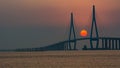 Jintang Bridge in the sunset Royalty Free Stock Photo