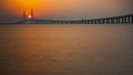 Jintang Bridge in the sunset Royalty Free Stock Photo