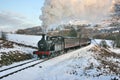 Jinty Steam Locomotive on a Santa Special at the Keighley and Worth Valley Railway, Oakworth, West Yorkshire, UK - January 2010