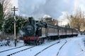 Jinty Steam Locomotive on a Santa Special at the Keighley and Worth Valley Railway, Haworth, West Yorkshire, UK - January 2010