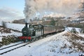 Jinty Steam Locomotive on a Santa Special at the Keighley and Worth Valley Railway, Oakworth, West Yorkshire, UK - January 2010