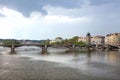 Jiraskuv bridge and old town in Prague Royalty Free Stock Photo