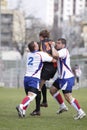 Jiri Skall and Ondrej Kutil in rugby action Royalty Free Stock Photo