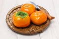 Jiro kaki, japanese persimmon Royalty Free Stock Photo