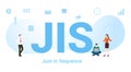 Jis just in sequence concept with big word or text and team people with modern flat style - vector