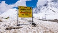 Shingo La also known as Shinkula Pass is a mountain pass in India, on the state boundary between Ladakh and Himachal Pradesh Royalty Free Stock Photo