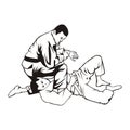 Jiu Jitsu Line Art Illustration