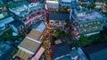 Jiufen Old Street in Taipei Taiwan, Aerial view Jiufen Old Street at night Royalty Free Stock Photo