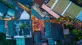 Jiufen Old Street in Taipei Taiwan, Aerial view Jiufen Old Street at night Royalty Free Stock Photo