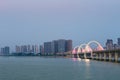 Jiujiang city landscape in nightfall