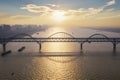 Jiujiang yangtze river bridge at dusk Royalty Free Stock Photo