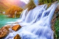 Jiulong waterfall in Luoping. Royalty Free Stock Photo