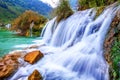 Jiulong waterfall in Luoping. Royalty Free Stock Photo
