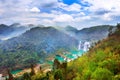 Jiulong waterfall at sunset in Luoping.