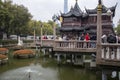 Jiuqu bridge of Yuyuan Gardens in Shanghai China Royalty Free Stock Photo
