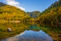 Jiuzhaigou and Five Flower Lake , Unesco national park during autumn in Ngawa Tibetan and Qiang in Sichuan , China : 17 October Royalty Free Stock Photo